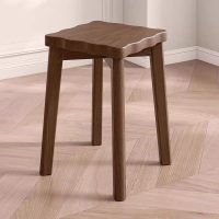 家用可叠放软包板凳客厅木头矮凳简约现代小方凳餐桌椅子实木凳子