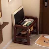 家用门口入户穿鞋凳鞋柜一体可坐式鞋架轻奢进门长条凳实木换鞋凳