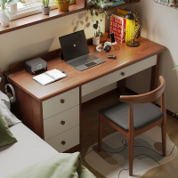 实木书桌电脑桌小户型简约学生学习桌家用卧室书房写字台办公桌子