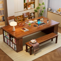 实木书桌餐桌一体去客厅化大板桌工作台家用简约亲子阅读学习桌