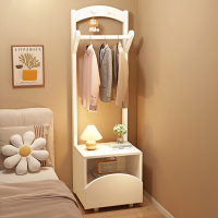 实木衣帽架床头柜一体置物架落地卧室简约挂衣架小户型衣服收纳架
