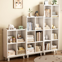 实木书架落地置物架客厅矮柜格子柜靠墙收纳储物柜子家用儿童书柜