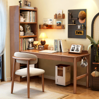 实木转角书桌书架一体桌卧室拐角电脑桌学生家用学习桌角落工作台