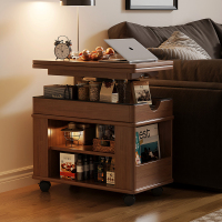 实木边几折叠茶几可升降小户型客厅家用沙发边柜可移动小推车茶桌