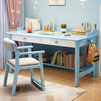 实木书桌简约现代书房办公电脑桌家用学生写字台卧室儿童学习桌椅