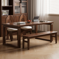 实木客厅大长书桌莫比恩工作台书房家用客厅沙发后阅读学习长条桌