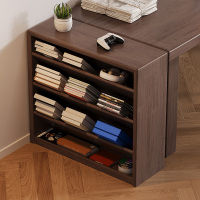 实木书架落地书桌旁小书柜简易靠墙侧边书本收纳储物柜学生置物架