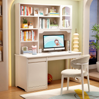 实木书桌书架书柜一体桌简约电脑桌家用高中学生写字桌儿童学习桌