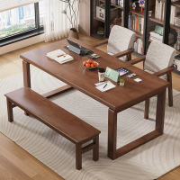 客厅大长书桌家用实木大板桌亲子学习桌多人阅读桌餐桌一体工作台