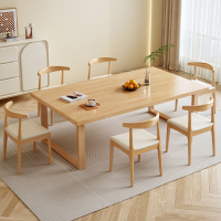 实木大书桌工作台家用客厅莫比恩书房长桌子餐桌一体学习桌办公桌