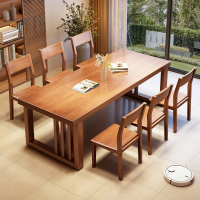 实木书桌大长书桌加厚大板桌家用书房客厅餐桌多用工作台会议桌子