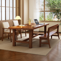 实木书桌简约办公桌家用去客厅化大板桌多人学习写字桌亲子阅读桌