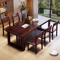 实木书桌餐桌一体桌两用去客厅化大板桌家用多人学习桌阅读工作台