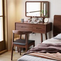 实木梳妆台一体简约现代主卧收纳小型多功能化妆台带抽屉卧室书桌