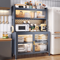 加厚厨房置物架加高餐边储物落地多层微波炉烤箱多功能收纳橱柜子