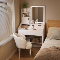 化妆台卧室现代简约小型床头柜化妆桌一体简易化妆台收纳柜化妆桌