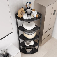 厨房三角置物架落地多层锅架多功能转角家用靠墙放锅收纳三脚架子