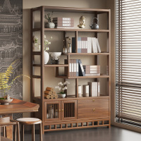 新中式博古架茶室置物架茶叶展示柜隔断多宝阁客厅摆件架子