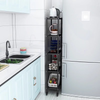 厨房夹缝置物架落地多层窄款小尺寸锅架30cm宽冰箱侧边缝隙收纳柜