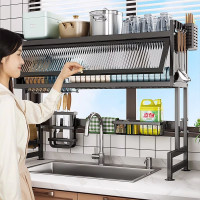 厨房水槽置物架洗碗槽水池防尘碗柜台面收纳餐具多功能储物沥水架