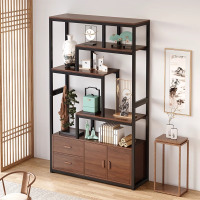 客厅玄关隔断置物架多层收纳层架子办公室展示柜铁艺书架金属博古架