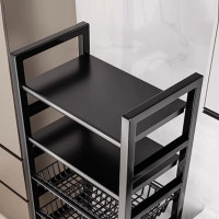 移动厨房菜篮子置物架家用落地多层果蔬收纳多功能烤箱微波炉锅架