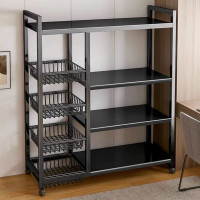 厨房多功能置物架落地多层收纳架蔬菜篮子微波炉烤箱货架储物架子