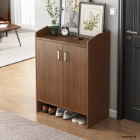 入户鞋柜家用进门口外小户型阳台电梯口楼道室内实木色简易鞋架子