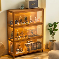 手办展示柜盲盒乐高玩具模型收纳盒亚力克仿玻璃透明陈列柜置物架