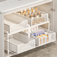 化妆室下水槽置物架洗漱台柜内抽拉式放洗发水沐浴露拉篮分层架子