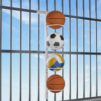 球类收纳架篮球足球家用置物架免打孔挂门后窗户摆放框室内收纳桶