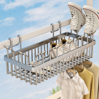 防盗窗晾衣神器晾鞋挂架阳台护栏晾晒架栏杆室外窗台晾衣服置物架