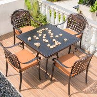 户外庭院休闲防水五件套室外花园铁艺桌露天露台阳台铸铝桌椅组合