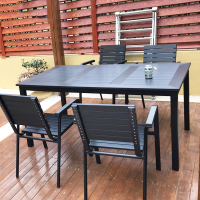 户外家具室外别墅阳台休闲桌椅组合露台外摆庭院防潮木塑木桌椅