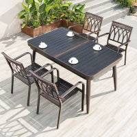 户外桌椅组合别墅花园庭院桌椅休闲咖啡厅室外露台阳台铝合金桌椅