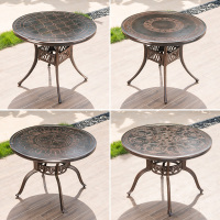 户外欧式耐晒防水铸铝桌椅铝材休闲餐桌商用室外庭院家具单桌餐桌