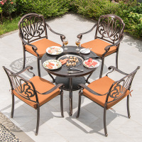 户外烧烤桌椅休闲餐桌商用木炭烧烤架烤肉烤盘家用韩式无烟电烤炉