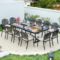 户外烧烤桌椅铸铝多功能餐桌商用木炭烧烤架烤肉家用无烟电烤烤炉