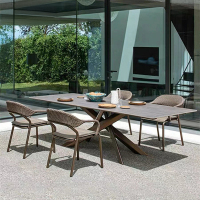 户外桌椅花园庭院桌椅藤编家俱设计师酒店别墅室外休闲椅民宿