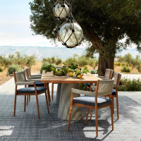 户外桌椅柚木饭厅藤编酒店餐椅庭院露台室外休闲设计创意家俱