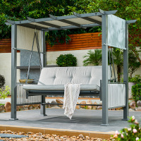 户外躺床秋千庭院花园摇椅室外院子休闲网红家用多人可躺可荡秋千