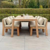 北欧休闲户外桌椅柚木庭院花园酒店别墅样品屋展示中心酒店防腐木露台家俱