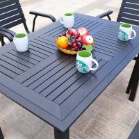 户外桌椅塑木椅子庭院阳台休闲靠背椅现代简约咖啡厅饭店餐桌椅