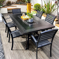 户外铸铝桌椅露天庭院花园休闲桌椅室外露台家用别墅铝合金桌椅