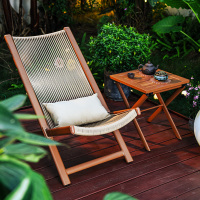 阳台小桌椅藤椅三件套户外休闲躺椅露台靠背椅小茶几藤编一桌二椅
