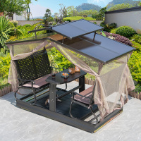 户外秋千庭院花园露台双人吊篮摇摇椅室外懒人铁艺动力四人摇椅