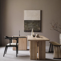 新中式实木白蜡木黑胡桃茶桌简约茶室客厅酒店民宿办公室泡茶茶台