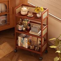 中古小推车客厅零食储物柜落地可移动带轮收纳架子简易收纳置物架