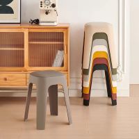 塑料凳子加厚家用可叠放客厅会客板凳现代简约餐桌方凳餐厅高椅子