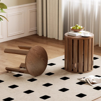 实木凳子可叠放茶几圆凳家用组合凳餐桌吃饭凳子新中式叠叠乐板凳